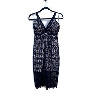 Bardot Evelyn Lace Black Midi Dress NWT